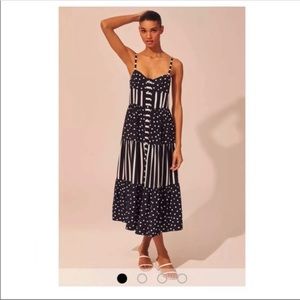 NWOT Solid & Striped Polka Dot and Striped Dress. Size M.